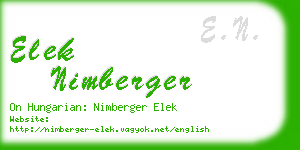 elek nimberger business card